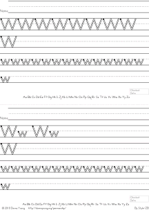 no arrows, hollow letter w, practice