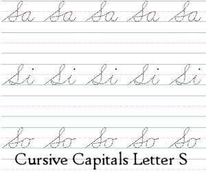 Connecting Cursive Capitals Letter S