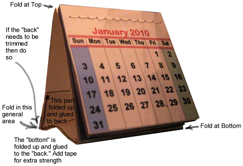 Small Desk Calendar—Folding the Stand