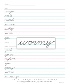 Practice Writing Words in Cursive Handwriting