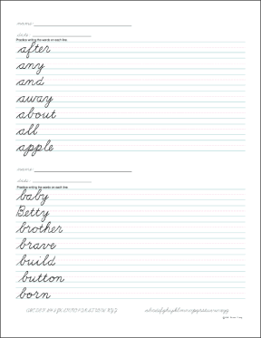 Donna Young's Cursive Handwriting Practice