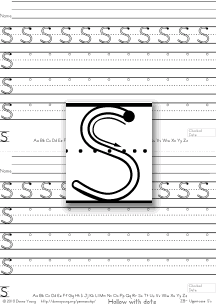 3-stroke letter s, practice