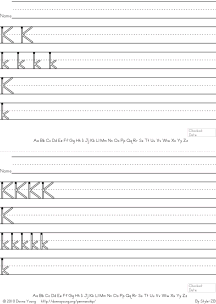 ZB Style - Handwriting Worksheets - The Letter Kk - Handwriting Animations