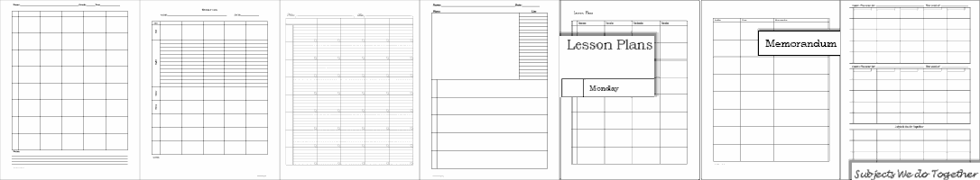 Weekly Lesson Plan Forms
